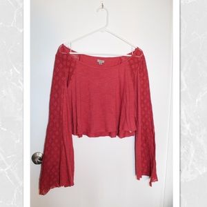 Flowy crop top long sleeve